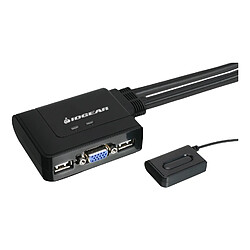 iogear 2-Port USB KVM Switch commutateur écran, clavier et souris Noir 