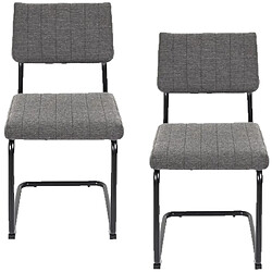 Toilinux Lot de 2 Chaises Alban - Gris chiné