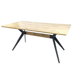 Table d'appoint Romimex Noir Beige Métal Bois MDF 180 x 75 x 90 cm