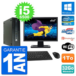 PC HP 600 G2 SFF Ecran 22" Intel i5-6500 RAM 32Go Disque Dur 1To Windows 10 Wifi · Occasion 