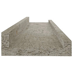 vidaXL Étagères murales 2 pcs Gris béton 40x9x3 cm pas cher