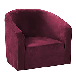 Housse De Canapé De Couleur Unie Housse De Chaise De Baignoire Housse De Canapé élastique Antidérapante Rouge Vin pas cher