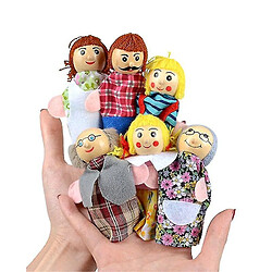 Universal 6 pcs / lots de marionnettes de famille doigt Set à main les jouets de poupée de marionnette minim 