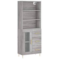 vidaXL Buffet haut Sonoma gris 69,5x34x180 cm Bois d'ingénierie