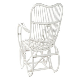 Pegane Fauteuil de salon en bois de rotin coloris blanc - longueur 75 x profondeur 85 x hauteur 85 cm