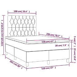 Acheter vidaXL Sommier à lattes de lit matelas et LED Rose 120x200 cm Velours