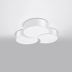 Luminaire Center Plafonnier Circle Decorative PVC blanc 6 ampoules 11,5cm