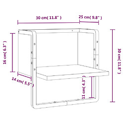 vidaXL Étagère murale avec barre chêne marron 30x25x30 cm pas cher