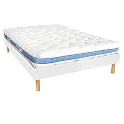 Vente-Unique Ensemble 140 x 190 cm sommier + matelas mousse mémoire de forme ép.20cm - AIRMEMORY de DREAMEA