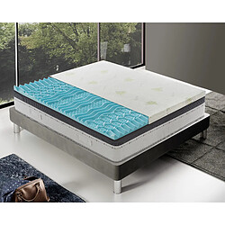 Materassi&Doghe Sur-Matelas 160x200 en mousse à mémoire fresh à 9 zones 