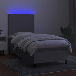 Avis vidaXL Sommier à lattes de lit et matelas et LED Gris clair 100x200 cm