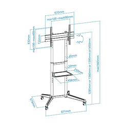 Trolley TooQ FS1170M-B 37"-70" 50 kg