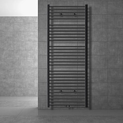 LuxeBath Radiateur sèche-serviette forme droite anthracite connexion central 75x180 cm