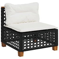 Avis vidaXL Salon de jardin 8 pcs avec coussins noir résine tressée