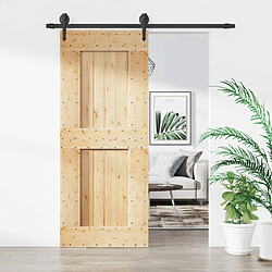 vidaXL Porte coulissante et kit de quincaillerie 85x210 cm pin massif 