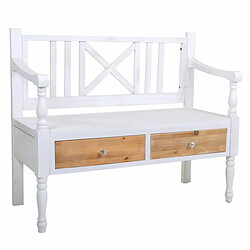 Banc Alexandra House Living Blanc Naturel Bois Bois d'épicéa 48 x 87 x 104 cm Avec tiroirs 