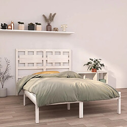 vidaXL Cadre de lit sans matelas blanc 140x190 cm bois massif