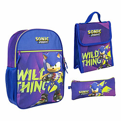 Kit fourniture scolaire Sonic 3 Pièces Bleu 