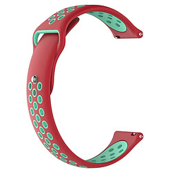 Wewoo Bracelet pour montre connectée Dragonne sport en silicone bicolore Huawei série 1 18 mm rouge corail + vert menthe