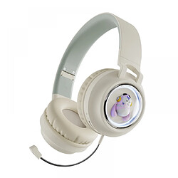 General Casque Bluetooth - Casque à suppression active du bruit / 12 heures d'autonomie de la batterie / Casque de voyage pliable et casque supra-auriculaire, appels clairs, audio sans fil haute résolution(blanc ivoire) 