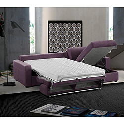 Inside 75 Canapé d'angle express 120 IMPERIAL matelas 22 cm sommier métal microtweed Enjoy violet