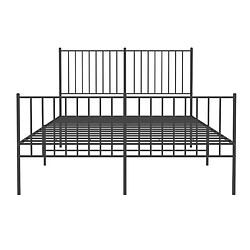 Acheter vidaXL Cadre de lit métal sans matelas avec pied de lit noir 140x190cm