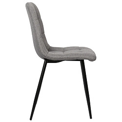 Decoshop26 Lot de 2 chaises de salle à manger en tissu gris pieds métal noir mat style moderne CDS101105 pas cher