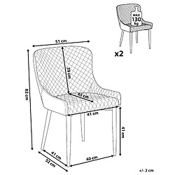 Avis Beliani Chaise de salle à manger Set de 2 Velours Jaune SOLANO