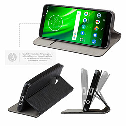 Acheter Moozy Case Flip Cover pour Motorola Moto G6, Moto 1S, Noir - Étui à Rabat Magnétique Intelligent avec Porte-Cartes et Support