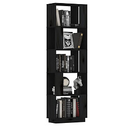 Avis vidaXL Bibliothèque/Séparateur de pièce Noir 51x25x163,5 cm Pin solide