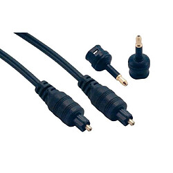 MCL Câble audio optique Toslink mâle / mâle + adaptateur - 1m