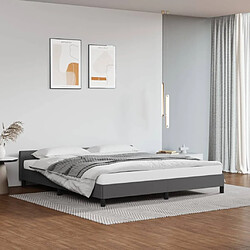 vidaXL Cadre de lit avec tête de lit sans matelas gris 160x200 cm