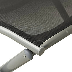 Acheter vidaXL Repose-pied pliable noir et argenté textilène et aluminium