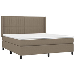 Avis vidaXL Sommier à lattes de lit matelas et LED Taupe 160x200 cm Tissu