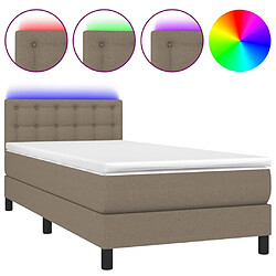 Sommier à lattes LED,Cadre à lattes de lit avec matelas pour Adulte Taupe 80x200 cm Tissu -MN87485