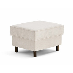 Lisa Design Jake - pouf en velours côtelé - pieds bois foncé