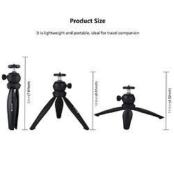 Avis Wewoo Support de trépied en plastique avec poche pour 20cm et rotule à 360 degrés téléphones intelligentsGoProappareils photo DSLR Noir