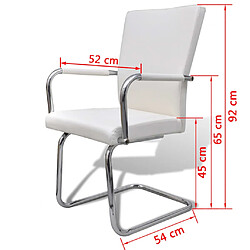 Avis vidaXL Chaises à manger cantilever lot de 4 blanc similicuir