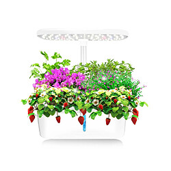 Vente-Unique Potager d'intérieur à LEDs 6 plantes - Hauteur ajustable - Blanc - GARDENIO