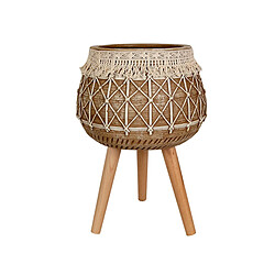 Cache-pot Romimex Beige Résine Avec franges 40 x 30 x 40 cm Pieds 