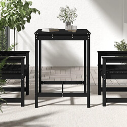 Avis Maison Chic Table de jardin | Table d'extérieur noir 82,5x82,5x110 cm bois massif de pin -GKD93665