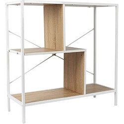 The Home Deco Factory Etagère en bois et métal blanc Edison 80 x 30 x 79,5 cm.