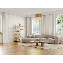 Vente-Unique Grand canapé d'angle gauche en tissu chiné beige POGNI de Maison Céphy