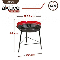 Barbecue Portable Aktive Fer Plastique 37 x 44 x 33 cm (6 Unités) Rouge