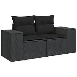 Avis vidaXL Salon de jardin 11 pcs avec coussins noir résine tressée