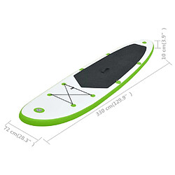 vidaXL Ensemble de planches SUP gonflables Vert et blanc pas cher