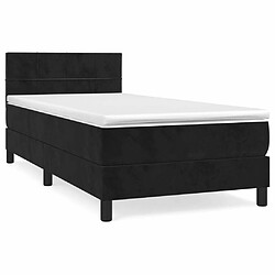 Maison Chic Structures de lit + matelas,Lit à sommier tapissier et matelas pour Chambre Noir 80x200 cm Velours -MN13357