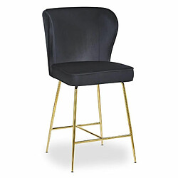 Paris Prix Chaise de Bar Velours Design Elsa 100cm Noir 