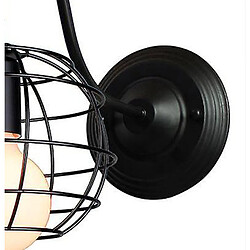 Avis Universal Vin LED Lampe murale Loft de fusée de décélération Applique murale industrielle Noir E27 Fer Simple Abat-jour Cage Garde Applique murale Éclairage intérieur Pinces