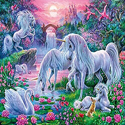 Ravensburger Unicorns in the Sunset glow Puzzle 150 piAces pour enfants A chaque piAce est unique, les piAces semboAtent parfaitement